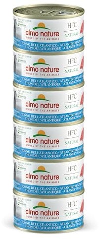 Almo Nature HFC Natural Megapack, Nassnahrung für Katzen - Atlantikthunfisch (6 Dosen x 70g)