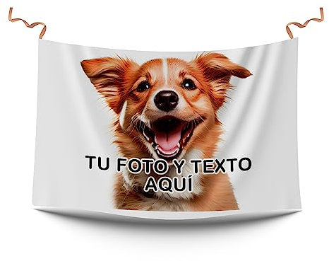 Bandera personalizada con tu imagen y texto. Bandera eventos personalizada. (100x70 cm.)