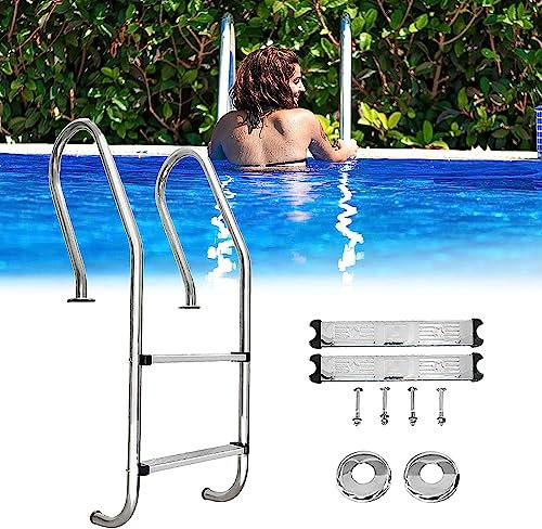 Schwimmbadstufen 2-Stufen-Poolleiter Aus Edelstahl Mit Rutschfestem Pedal, Schwimmbadleiter Für Drinnen Und Draußen