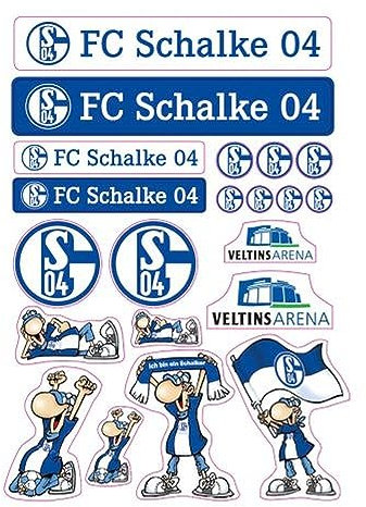FC Schalke 04 Aufkleber Aufkleberbogen Sticker Auto Erwin Fahne Schal Signet S04