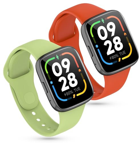 Xisair 2 Replacement Wristbands Compatible with Redmi Watch 3 Active Strap Waterproof, Breathable Sports Band Silicone Watchband for Redmi Watch 3 Active