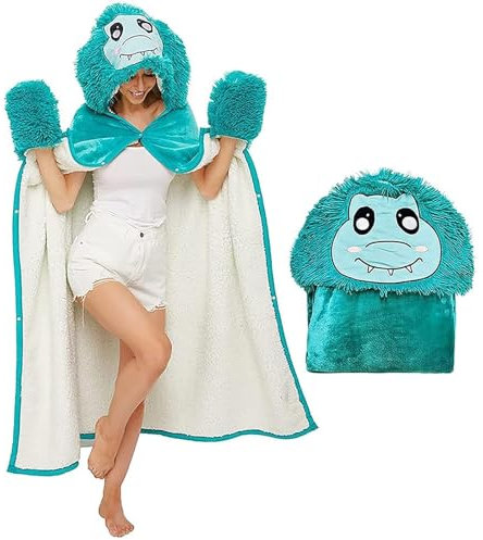 WJMSDK Dinosaurier Decke mit Ärmeln - Dinosaurier Geschenk für Frauen, Sherpa Fleece Kuscheldecke mit ärmeln, Tragbare Decke zum Anziehen als Weihnachten Geburtstagsgeschenk für Frauen Damen