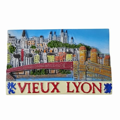 3D Lyon Frankreich Kühlschrankmagnet Reise Souvenir Kühlschrank Dekoration Magnetischer Aufkleber Handbemalt Handwerk Sammlung