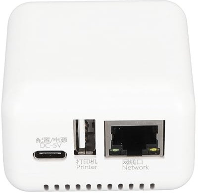 Jectse Drahtloser Druckserver, USB 2.0-Netzwerkdruckserver mit Mehreren Schnittstellen, Unterstützt Bilddruck, Maximale Unterstützung 256 GB für Win XP, für (EU-Stecker)