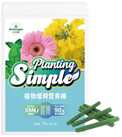 Lambo Bastoncini fertilizzanti per Alimenti vegetali - Picchi Alimentari per Piante da Interno,Barretta nutrizionale Universale per Piante in Vaso con 18 Bastoncini di Fertilizzante Alimentare