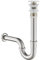 Set de sifón de diseño con desagüe con rebosadero KEOKBON Sifón 1 1/4 x 32 mm Válvula Pop Up para lavabo y lavabo, sifón tubular de acero inoxidable, cierre de olor, níquel cepillado