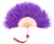 sourcing map Feather Hand Fan Purple Vintage Folding Fan with Chinese Knots Feather Fan Handheld for Halloween Party Wedding Dancing Decoration