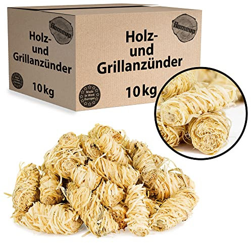 Flameup Pastillas Enceradas Madera Natural Encendedores de Fuego Barbacoa 10 kg