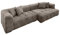 Riess Ambiente Modernes XXL Ecksofa Zero Gravity 305cm Taupe Bouclé Ottomane rechts Bigsofa Couch, Eckcouch für Wohnzimmer, Polsterecke, L-Form Couch