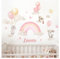 DEKO KINDERZIMMER Wandtattoo personalisiert Regenbogen für Mädchen Babyzimmer Wandsticker mit Wunschname Wandaufkleber Kinderzimmer Wanddeko DK1151-03