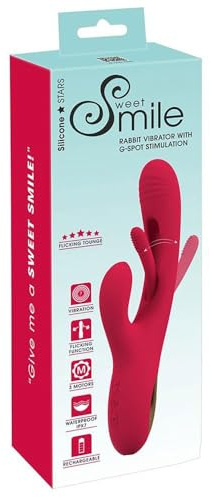 Sweet Smile Rabbit Vibrator With G-Spot Stimulation, Rot, 14,1 cm