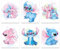 Zstlwyl Lilo & Stitch Poster für Kinderzimmer, Wanddekorationen, Spielzimmer, Kinderzimmer, Dekoration, 6 Stück (20,3 x 25,4 cm), ungerahmt, Cartoon-Anime-Kunstgemälde, Poster