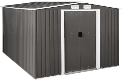 Uniprodo Abri de Jardin en Métal - 313 x 179 x 258 cm, Cabane de Jardin Metal, Abri de Jardin en Acier Galvanisé, Cabanon de Jardin