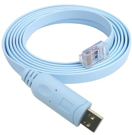 USB to Console cable USB to RJ45 Male Compatible with Replacement RS232 Console Cable for Cisco Routers Switches,Huawei, JUNIPER, 3COM, Ruijie Routers/Switches/AP Wireless(1.8M/5.9FT)
