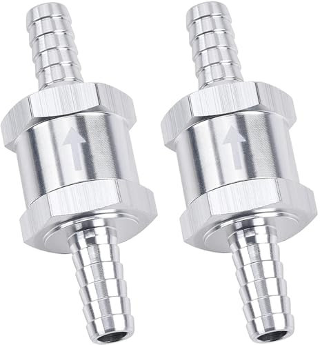 Eyech Kraftstoff-Rückschlagventil, 10 mm, Einweg-Rückschlagventil, Kraftstoff-Rückschlagventil, Aluminium, Kraftstoffübertragungsrückschlagventil für Benzin, Diesel, Benzin, Öl, 2 Stück