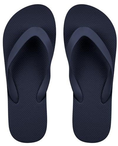 Aomig Chanclas Hombre, Sandalias de Dedo para Hombre y Mujer, Chanclas para Adulto, Chanclas Piscina Sandalias para Uso Doméstico Exterior Playa Piscina Baño, 41/42(Azul Oscuro)