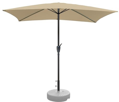 RANSENERS Sonnenschirm 200 * 300cm Rechteckig Kippbar Gartenschirm ohne/mit Schirmständer Optional - Stilvoller Marketschirm mit Sonnenschutz UV50+ und Einfacher Handhabung