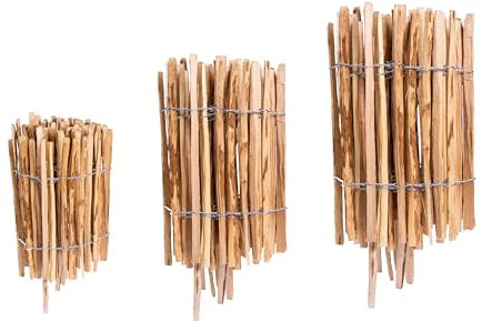 Ogrodzenia Wiklinowe Staketenzaun H:35 cm L:5m Lattenabstand 4-5 cm Gartenzaun Beetumrandung Haselnuss Holz Steckzaun Holzzaun Zaunelemente Rollzaun Rollboarder