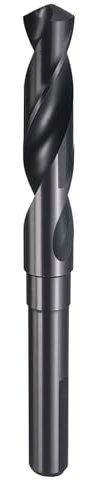 sourcing map 16mm Drill Bit 1/2 Reduced Shank 3-Flat 4241 High Speed Steel Nitriding Black 118° Standard Point for Plastic Wood Copper Aluminum Iron Medium Soft Metal