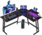 Devoko LED Gaming Tisch L Form mit Monitorständer, Eckschreibtisch für Gamer, Gaming Schreibtisch L Form, Groß Pc Computertisch, Kohlefaser Schwarz, 150x130cm
