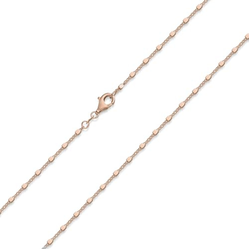 MATERIA by Matthias Wagner Rosegold zarte Halskette mit Würfeln Silber 925 für Damen rose vergoldet K12