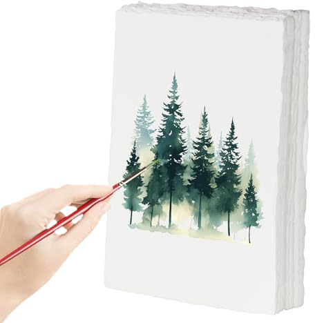 20 Büttenpapier Aquarellpapier A6 - Aquarell Karten Blanko 10 x 15mm, Handgeschöpftes Papier 300g/㎡丨Baumwollpapier für Grußkarten DIY Linoldruck Skizzieren Schreiben