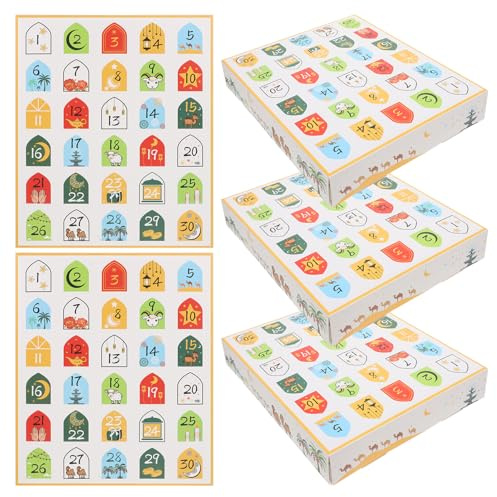 TOYANDONA 5 Stück Ramadan Countdown Geschenkbox aus Papier Kleine Leere Adventskalender Schachteln zum Befüllen Nachfüllbar Festliche Eid Mubarak Dekoration für Party und Feier