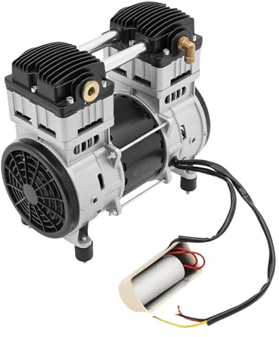 Compresseur d'air de 1500W avec tête de pompe et 2 silencieux, 1380 tr/min, moteur en cuivre pur – pour les usines, les maisons et la réparation automobile