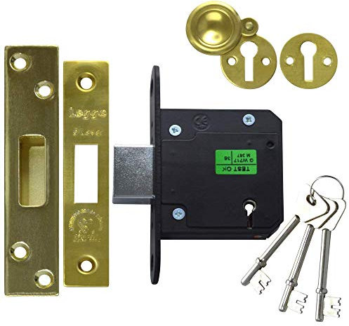 Legge BS 5-Lever Mortice Deadlock Polished Brass 2¼ / 58mm