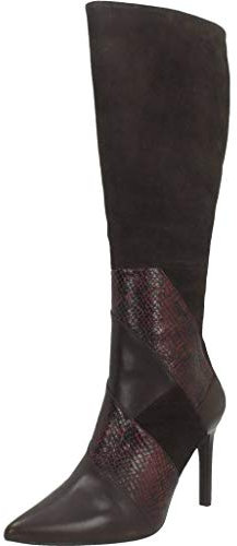 Geox D Faviola C, Stivali Alti Donna, Marrone (Dk Coffee/Bordeaux C6t7b), 36 EU