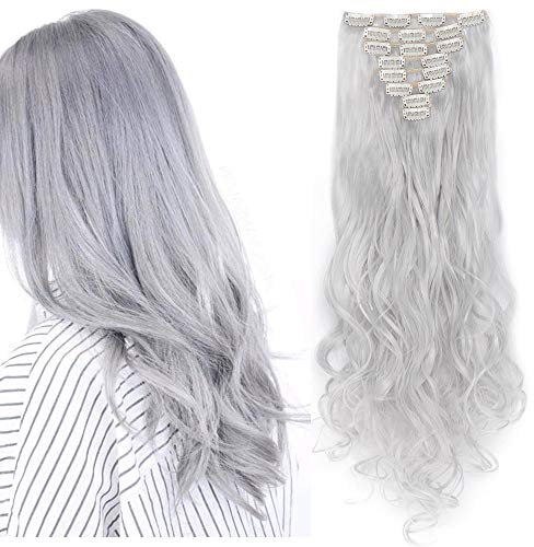 SEGO Clip in Extensions Haarverlängerung Haarteil 8 Tressen wie Echthaar gewellt