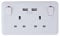 Schneider Electric Lisse White Moulded - Toma de corriente doble conmutada, con puertos de carga USB, 13A, GGBL30202USBAS, color blanco