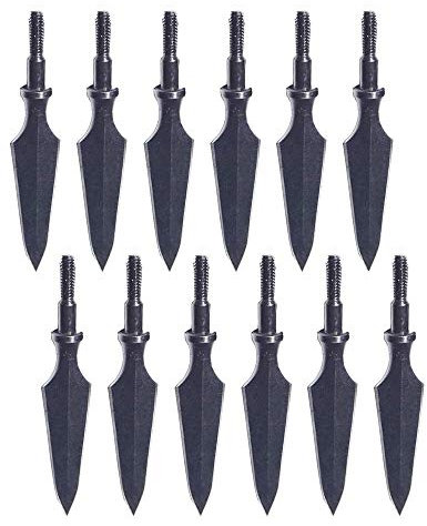 AMEYXGS 6pcs Bogenschießen Jagdspitzen 100/120/150/200 Grain Metall pfeilspitzen Traditionelle Pfeilspitzen für Armbrust Compound und Recurve Bogen Shooting Jagd im Freien (Typ12-200grain)