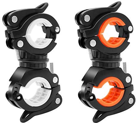Fahrradlicht Halterung, 2 Stück Fahrrad Taschenlampe Halterung 360 Grad drehbar Universal Fahrrad Lampenhalterung für Mountainbike und Fahrrad-LED-Lichthalterung, Action Kamera, GPS Und Anderen