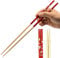 Tanaka Hashi Baguettes de cuisine japonaises longues – Fabriquées au Japon, baguettes de cuisine Saibashi en bois de bambou – 33 cm – Rouge, 33 x 0,8 cm