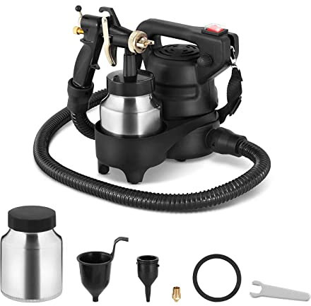MSW MSW-ES-1000 Pistolet Pulvérisateur Électrique À Peinture Voiture Station (800 W, 1000 ML, Buse ø 1,0/1,2 mm, PVC, polypropylène, Laiton et Aluminium)
