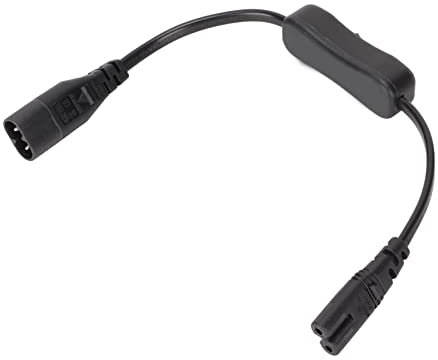 Zunate Rallonge d'alimentation avec Interrupteur, Prise IEC 320 C8 vers Prise C7 Mâle vers Femelle Câble Adaptateur d'alimentation, pour Moniteurs LCD, Imprimantes, Appareils Photo Numériques
