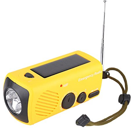 Lixada Nigecue Solar Radio, Tragbares Solarladegerät, Handkurbel, wiederaufladbares USB-Radio mit Taschenlampe, SOS-Alarm, AM/FM-Handy-Ladegerät für Camping, Survival, Reisen, Notfall
