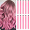 Haarverlängerungen zum Anklipsen für Mädchen, bunt, glatt, Party-Highlights, Haarzubehör, Haarteile für Damen, 55,9 cm, leuchtendes Rosa, 10 Stück