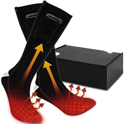 Calcetines calefactables eléctricos, térmicos cálidos, 5 V, 4000 mAh, 8 horas, unisex, batería recargable, calcetines térmicos con 5 ajustes de calefacción, para invierno, camping, motocicleta, esquí,