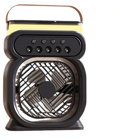Fan di Wasser-Ventilator – wiederaufladbarer tragbarer Ventilator – Nachtkühler, 7 Farben, Nachtlicht, 450 ml, für Reisen, Camping, Kreuzfahrt