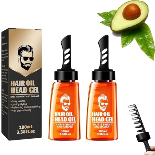 Herren Styling Gel, Starkes Styling Gel, Herren Zwei-in-Eins Haarwachs Gel (mit Kamm), Langanhaltend Flauschig, Schnelles Styling, Mit Multifunktionskamm, Feuchtigkeitsspendend und Langanhaltend
