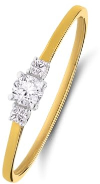 Lucardi - Damen - Ring - 585 Gold - Gelbgold - 15/47 mm - Nickelfrei