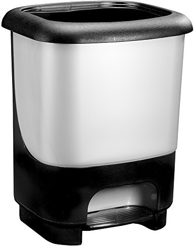 Great Plastic Tret-Mülleimer aus Kunststoff, silbernem Innenteil, 10 Liter, schwarz/Silber, Einheitsgröße, 12