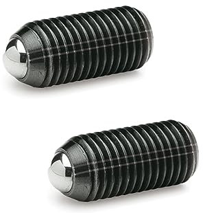 Ganter Normelemente GN 615.3-M12-KS 3-M12-KS-Federnde Druckstücke mit Innensechskant, Schwarz, Gewinde d1: M12, 2 Stück