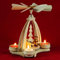 Wichtelstube-Kollektion Weihnachtspyramide 24cm mit Schäfer Pyramide Weihnachten Teelichtpyramide Buchenholz