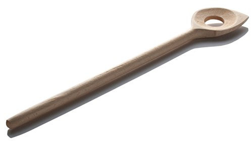 LARES Kochlöffel - Einzeln, Spitz mit Loch - 30cm lang - aus Buchenholz - Made in Germany