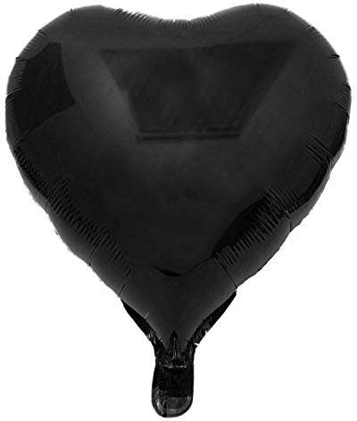 Kopper-24 Folienballon Herz 45 cm Luftballon Hochzeit Helium Ballon 18 Zoll Heliumballon Heart Love Valentinstag Herzballon XL Geburtsatag Party Deko Dekoration bunt JGA Folie Sterne (schwarz)