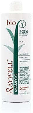 Raywell Rosyl Balancing Shampoo – Ausgleichendes Shampoo für fettige Kopfhaut & trockenes Haar – Sanfte Reinigung mit natürlichen Inhaltsstoffen, Vegan & Pflegend, 1000 ml