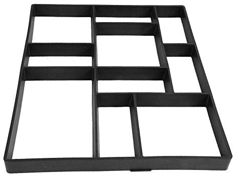 Beton Form, 60,5 x 50 x 4,5 cm Garten DIY Beton Pflastersteine Sprungbrett Form wiederverwendbar Weg Walk Maker Maschine Walk Way, Schwarz